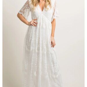 White Dress Lace Womens Size large Pinkblush brand